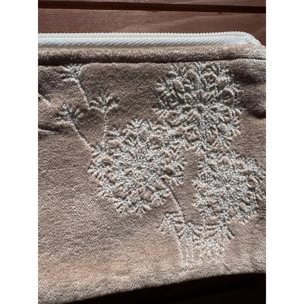 Velvet Pouch 4 x 6 Dandelion Tan Taupe Bag Makeup Bag Coin Pouch Beige Bag